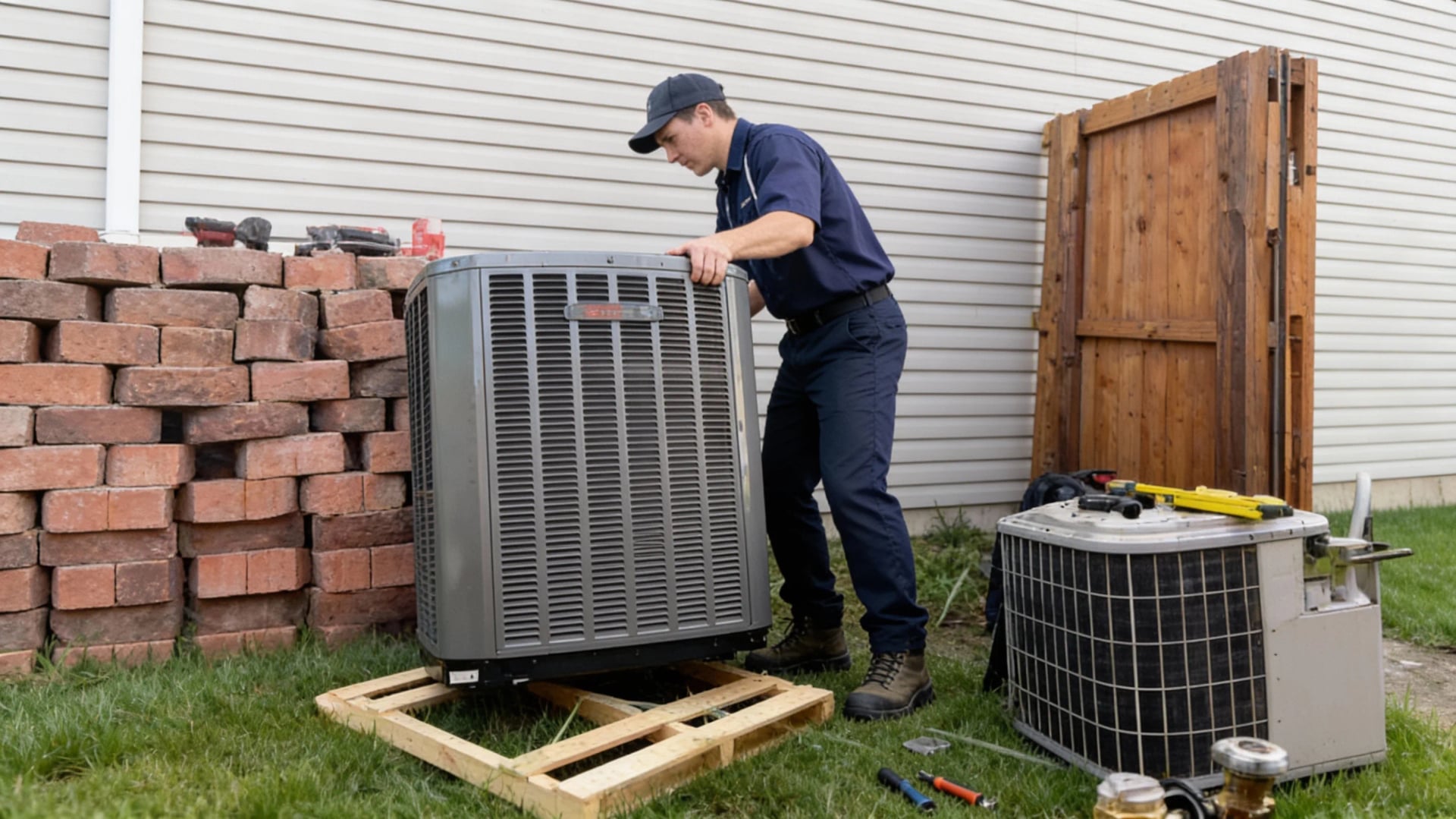 Underwood Heating and Air Conditioning installing a new high-efficiency HVAC system in Phenix City Alabama