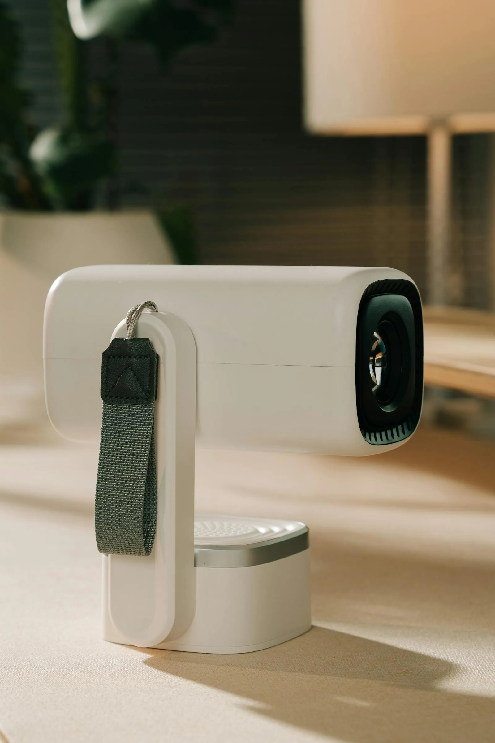 Modern home air purifier in a clean, minimalist room — standalone filtration that supports whole-home IAQ during Alabama allergy season