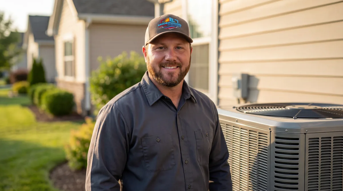 Joseph Underwood, técnico HVAC certificado por EPA y fundador de Underwood Heating and Air Conditioning en Phenix City Alabama