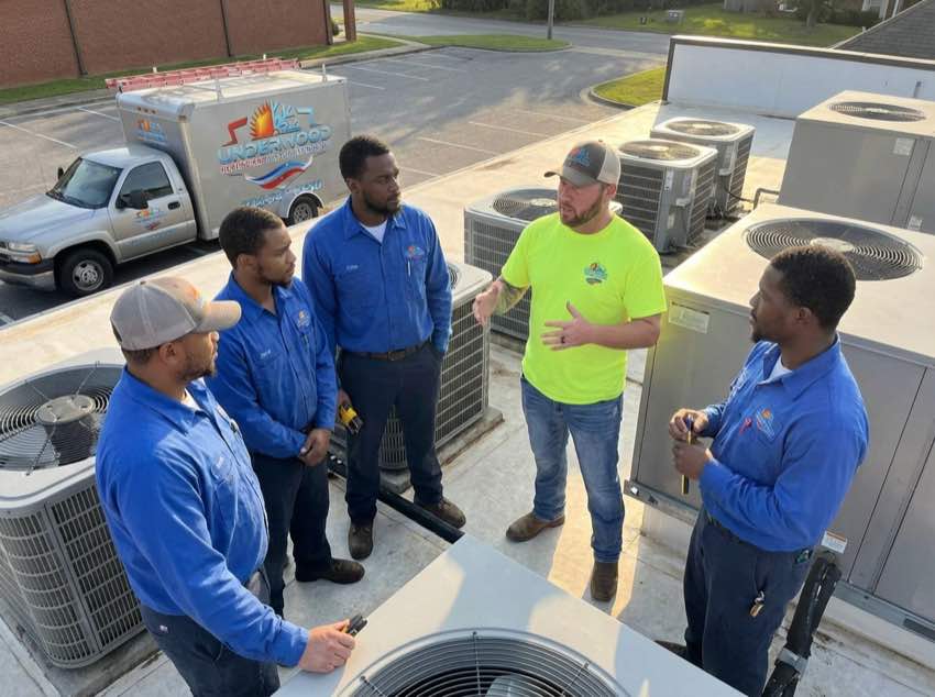 Underwood Heating and Air Conditioning licensed technician answering HVAC questions for a Phenix City Alabama homeowner